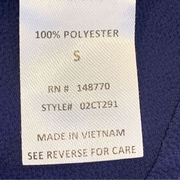 Sienna Sky Navy Blue High Neck Top Size Small - Picture 7 of 10